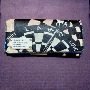 L.A.M.B. Dartboard Wallet - Black/White/Tan $75